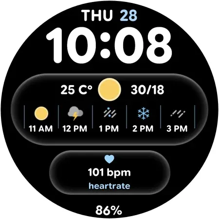 Glass Weather 2 - Watch face screenshot 8