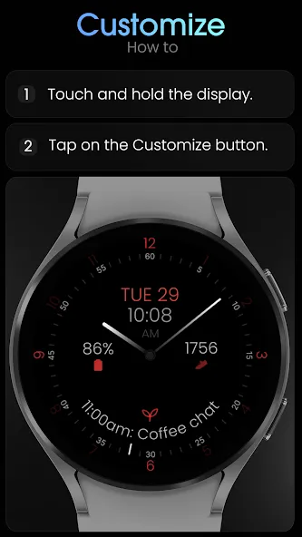 Minimal Black v31 Watch Face screenshot 8