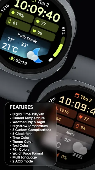 PRADO 94 Weather Watch Face screenshot 3