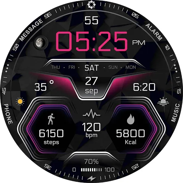 A385 Futuristic Face wear OS screenshot 29