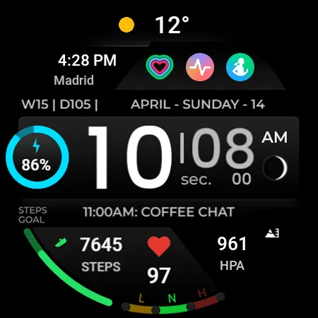TVV Sport Digital Watch Face screenshot 11