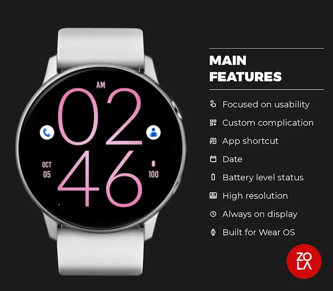 Pink Rose Light Watch Face screenshot 2