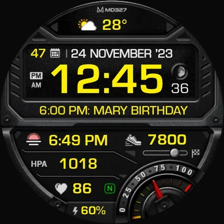 MD327 Digital Watch Face screenshot 13