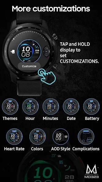 MD323 Modern Digital WatchFace screenshot 7
