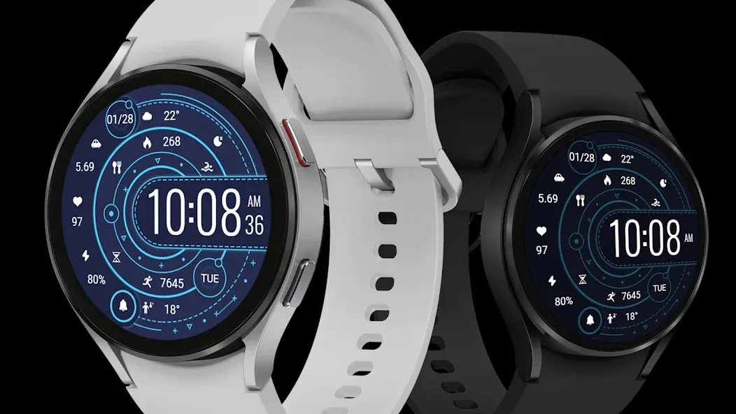 ZKin Watch Face Blue Firefly screenshot 1