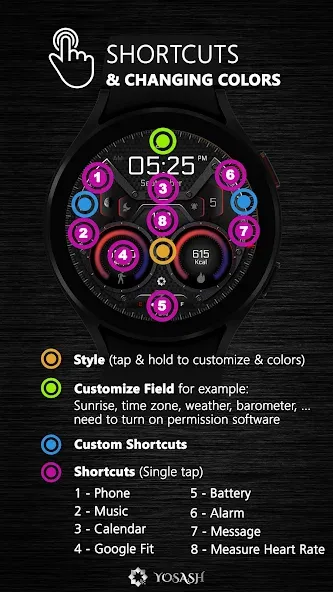 A370 Neon Watch Face screenshot 7