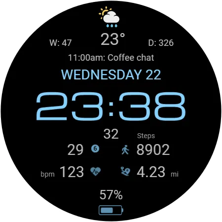 WFP 237 Digital watch face screenshot 42