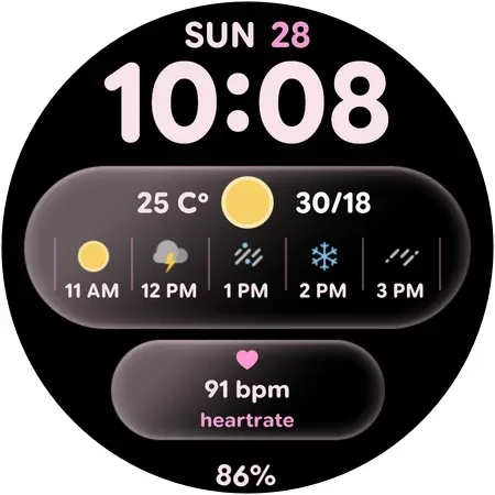 Glass Weather 2 - Watch face screenshot 13