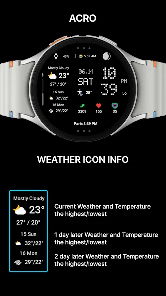 ACRO Digital Weather Watchface screenshot 4