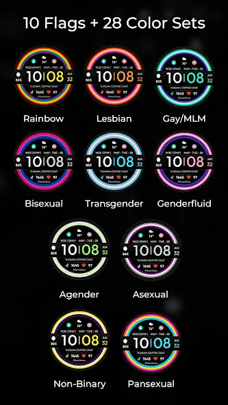 TVV Pride Digital Watch Face screenshot 2