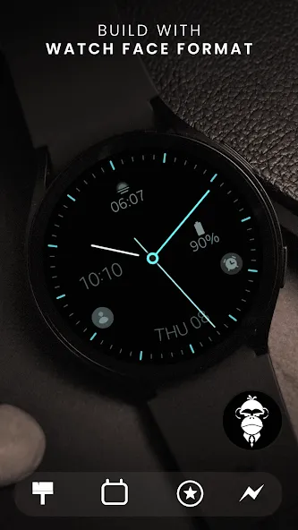 Minimal black v24 watch face screenshot 1