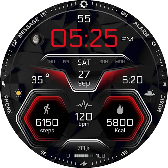 A385 Futuristic Face wear OS screenshot 26