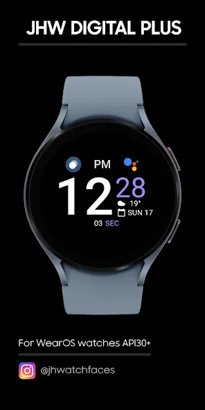 JHW Digital Plus: Watch face screenshot 1
