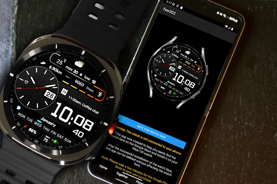 FSW307 Hybrid Watch face screenshot 1