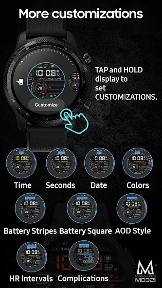 MD321 Digital Watch Face screenshot 7