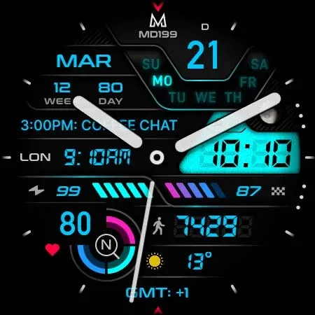 MD199: Analog watch face screenshot 27
