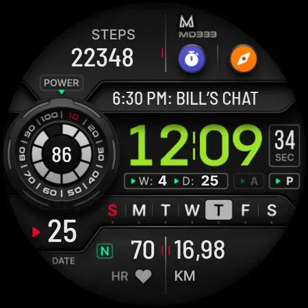 MD333 Digital watch face screenshot 14