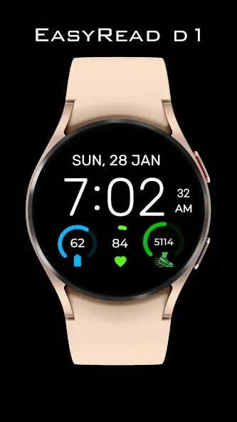 Watch Face Digital EasyRead D1 screenshot 1