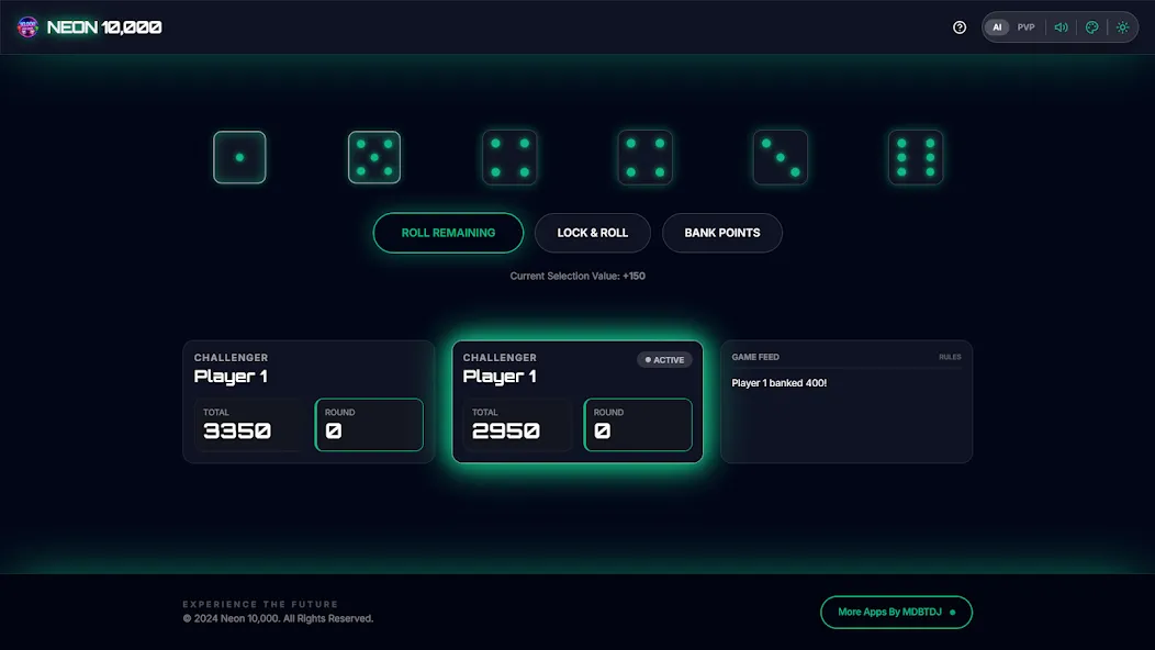 Offline 10000 Dice Neon Farkle screenshot 24