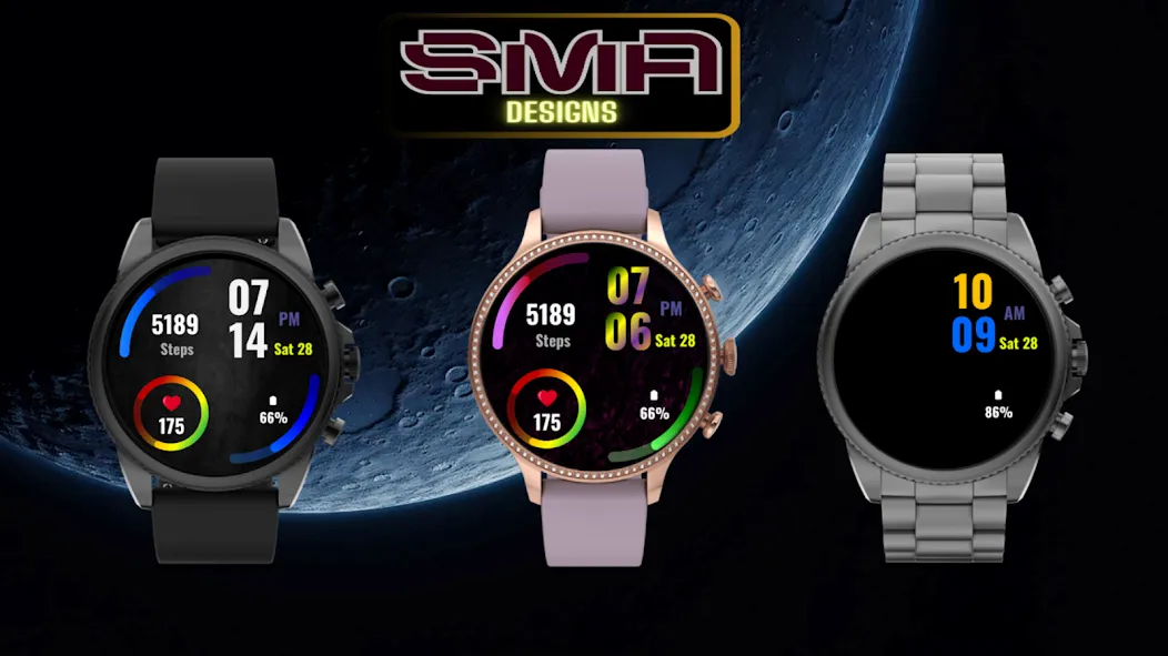 Dark Jet Black WatchFace SAM 1 screenshot 11