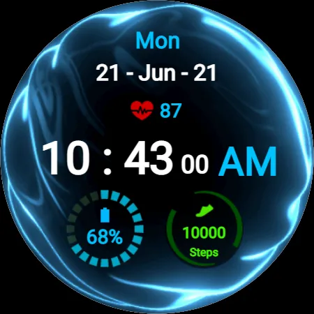 Fluid Blue Watch Face screenshot 20