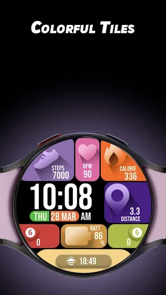 Colorful Tiles - Watch face screenshot 1