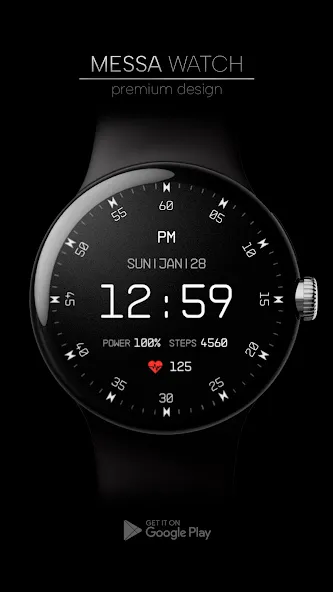 Minimal Digital Watch Face screenshot 1