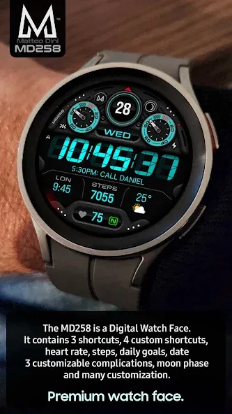 MD258 Digital watch face screenshot 2