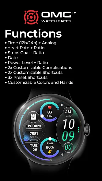 OMG 339 Hybrid Watch Face screenshot 5