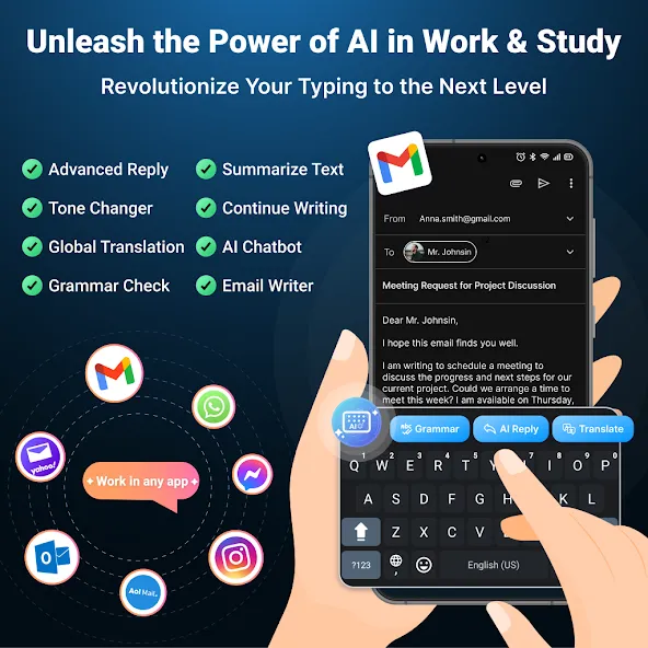 AI Keyboard: Writer, Grammar screenshot 1
