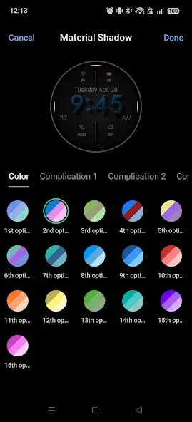 Material Shadow WatchFace 2026 screenshot 1