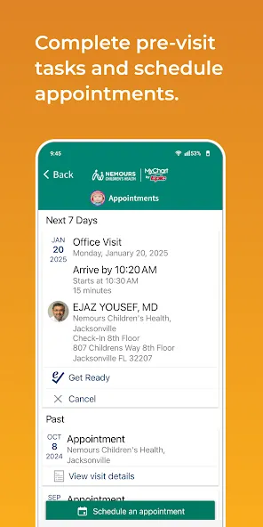 Nemours Children’s MyChart screenshot 2