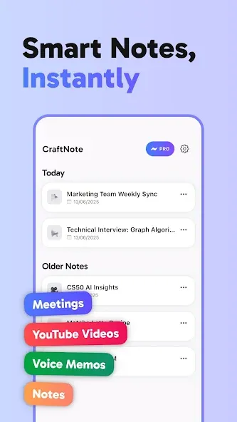CraftNote – AI Note Taker screenshot 1