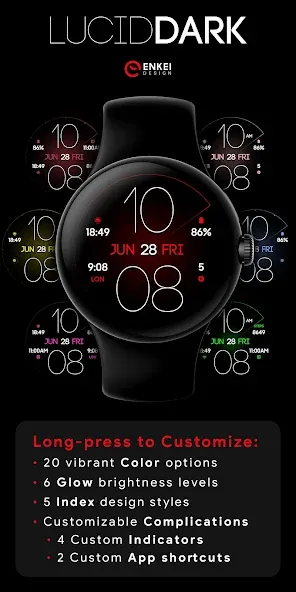 Lucid Dark digital watch face screenshot 3