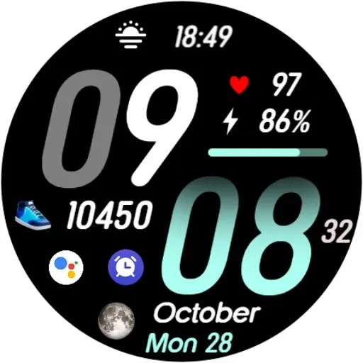 BIG BOLD Digital time face E42 screenshot 21
