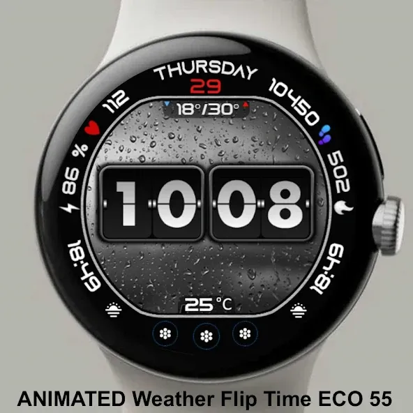 Animated Weather Flip Time E55 screenshot 3