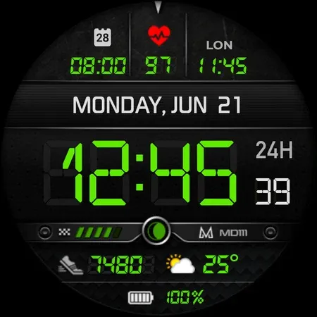 MD111 Digital watch face screenshot 24