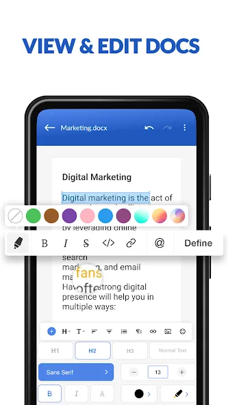 DOCX Editor: PDF, DOC, XLSX screenshot 2