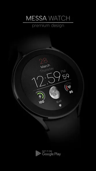 Minimal Watch Face Moon Lux screenshot 2