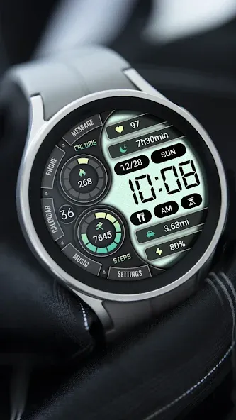 Green Text Clock ZKin Watch screenshot 5