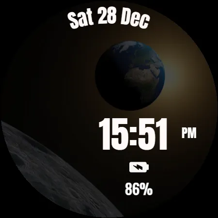 Earth & Moon 3D Watch Face screenshot 40
