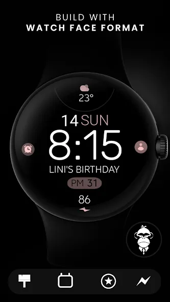 Battery Rose Gold watch face screenshot 3