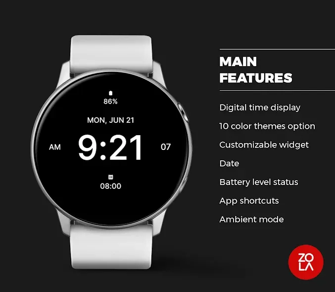 Solid Black Watch Face screenshot 2