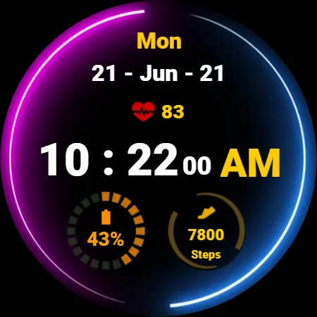 Neon Blue Pink Watch Face screenshot 21