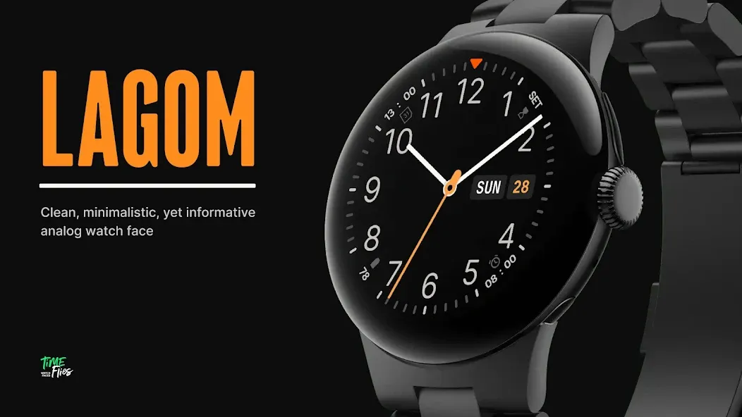Lagom Modern Analog Watch Face screenshot 1