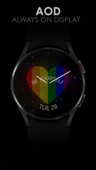 Rainbow Love analog watch face screenshot 8