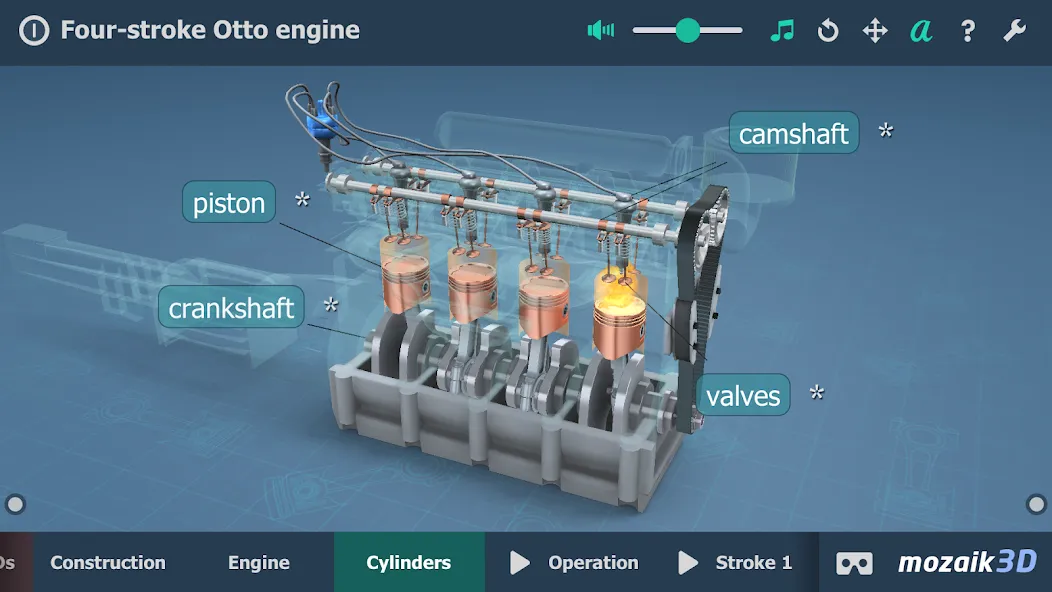 Four-stroke Otto engine 3D screenshot 3