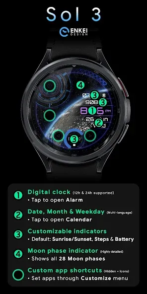 Sol 3 - animated watch face screenshot 5