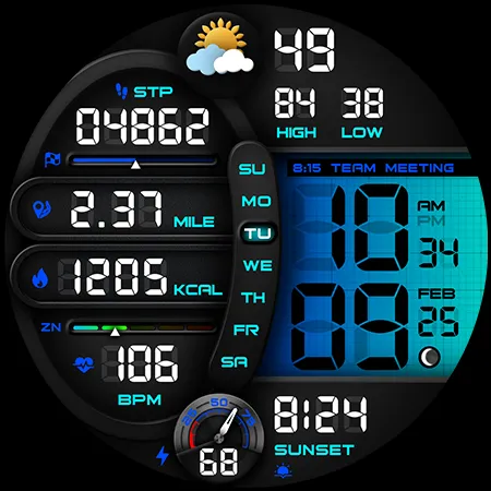 PER20 Digital Watch Face Meru screenshot 41