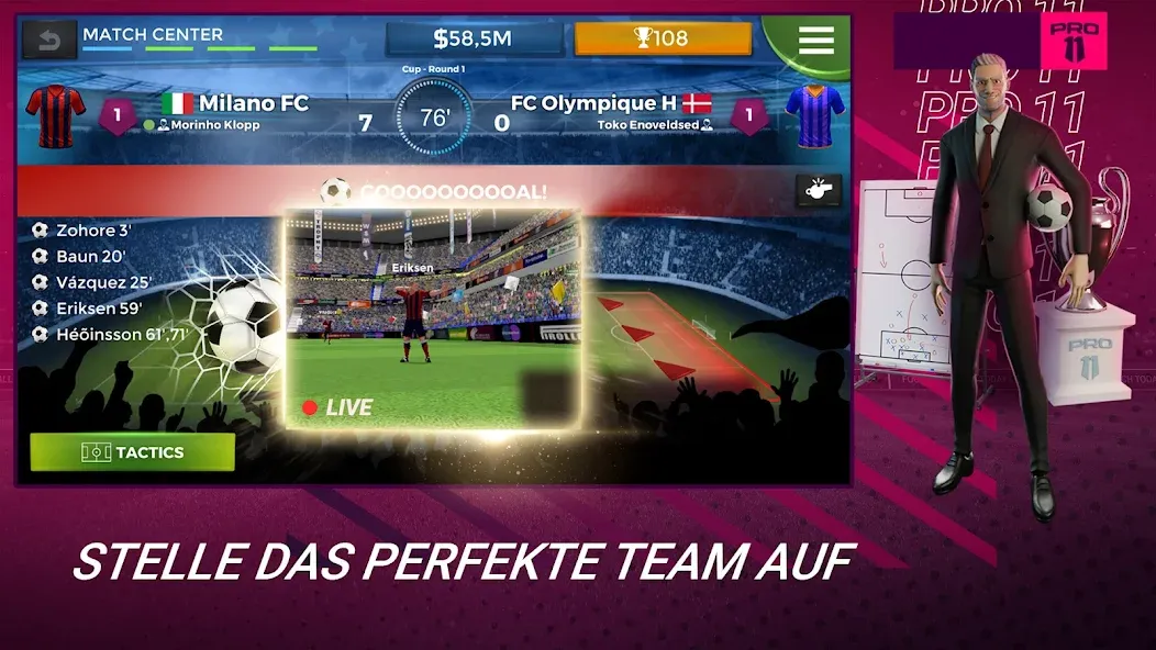 Pro 11 - Fußball Manager screenshot 1